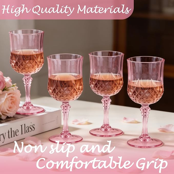 48Pack Plastic Wine Glasses, 7oz Vintage Goblets - Image 6