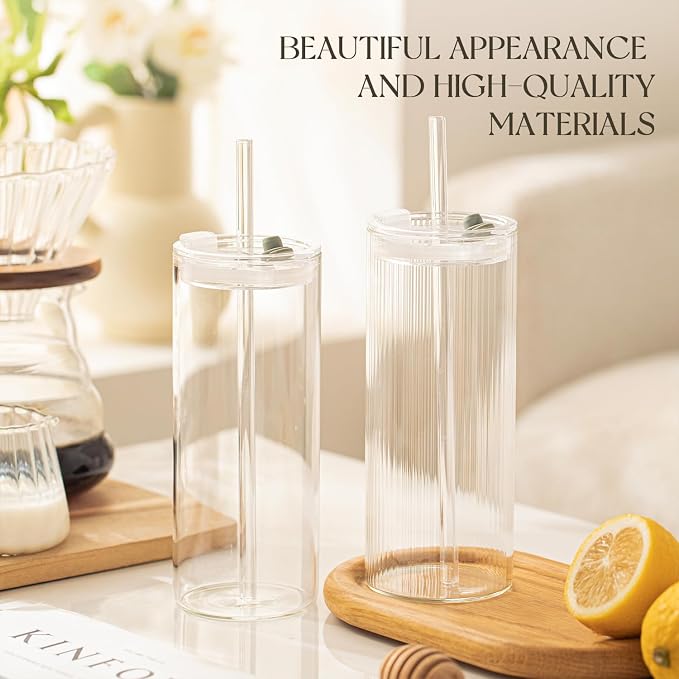 KEMORELA 6-Pack 18oz Large Round Glass Cups - Image 7