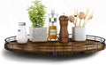 AMH 18-Inch Farmhouse Oak Lazy Susan Organizer, Walnut Finish | Smooth rotating by AMH