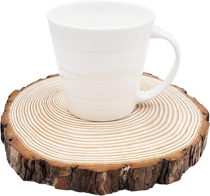 Natural Round Discs Rustic Wood Slices 5 Pcs 7-8 inch Unfinished Wood kit - Image 4