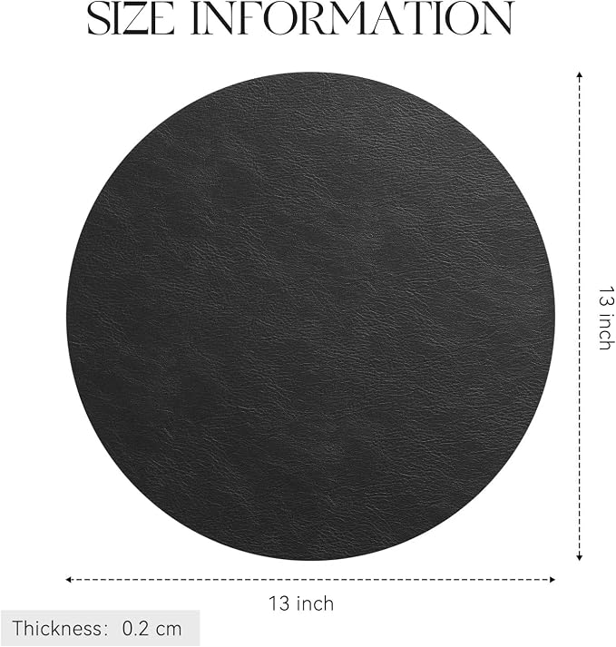 MOSAYT 13 Inch Round Vinyl Placemats Set of 4 - Image 7