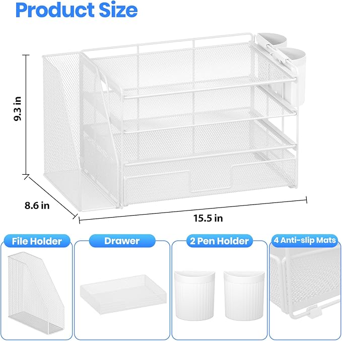 Desk Organizer, 4-Tier Desktop File Organizer - Image 2