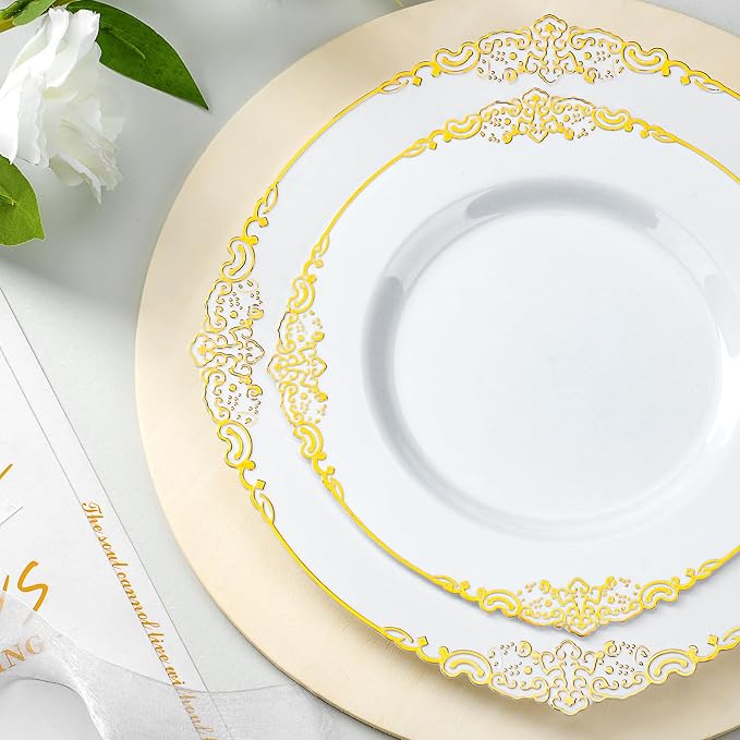 Bestluck 700PCS Gold Disposable Dinnerware - Image 3
