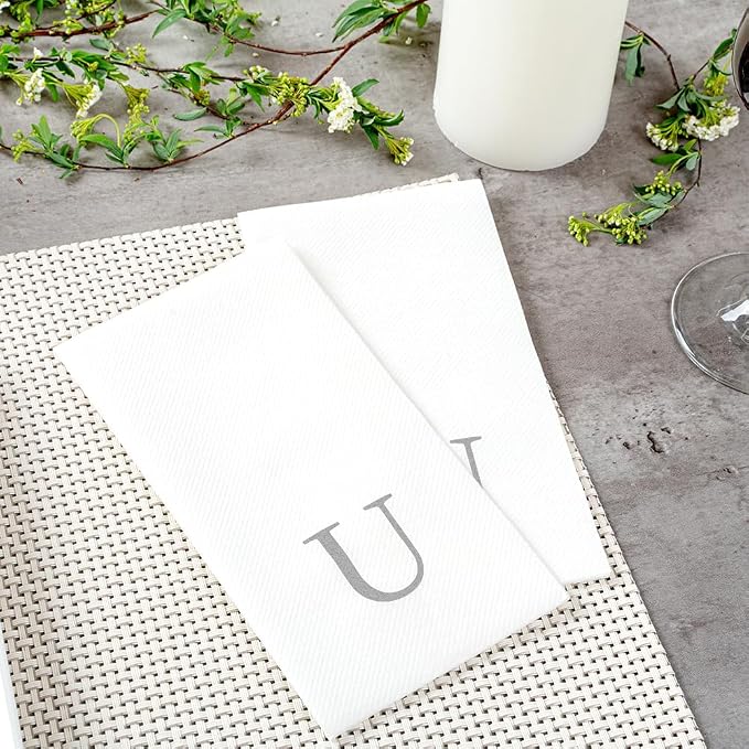Luxenap 15.8 X 7.9 Inch Linen-Feel Guest Towels, 2000 Lettered Hand Towels - Image 6