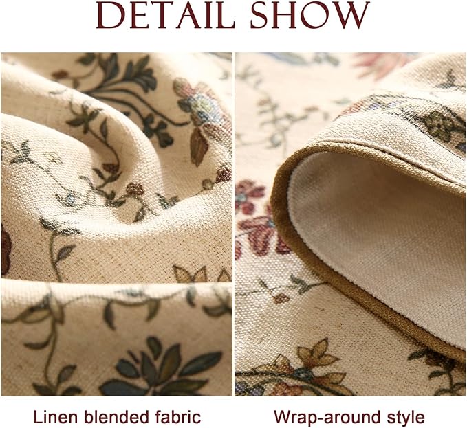 Patdrea Designer French Elegant Linen Table Runner, Floral Pattern - Image 6