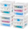 IRIS USA 4-Pack 3-Drawer Small Desktop Organizer, stationery, craft materials by IRISUSA