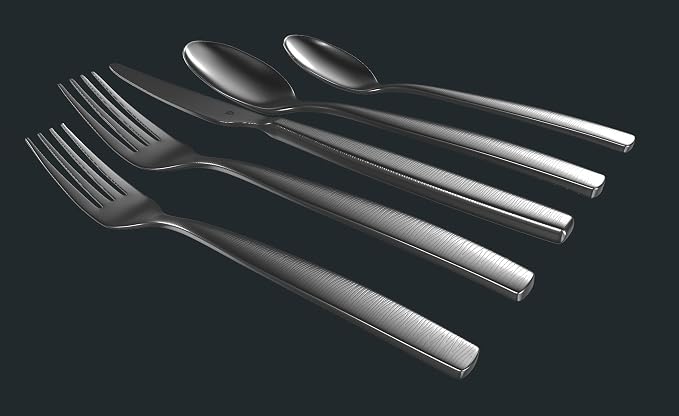 Engraved Silverware Set for 16 | 18/10 Stainless Steel Flatware - Image 3