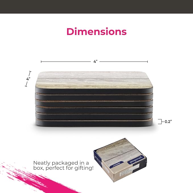Pimpernel Driftwood Collection Coasters, Heat & Stain Resistant up to 212°F - Image 2