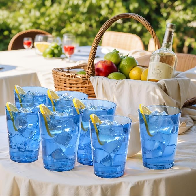 DaYammi 100 Pack Clear Blue Plastic Cups 10 Oz - Image 8