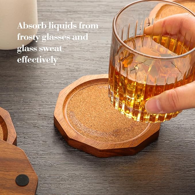 Wood Cork Coasters for Drinks Absorbent - Image 5