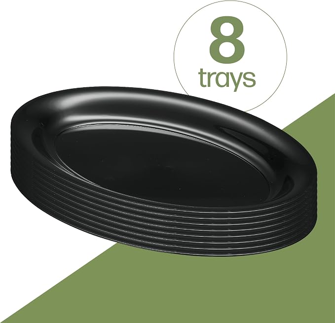 PLASTICPRO Plastic Oval Serving Trays 11 X 16 Oval Serving Platters Disposable - Image 5