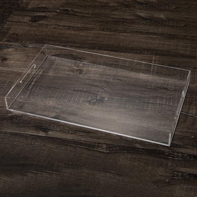 Sooyee Clear Acrylic Serving Tray, Plastic Tray - Image 3