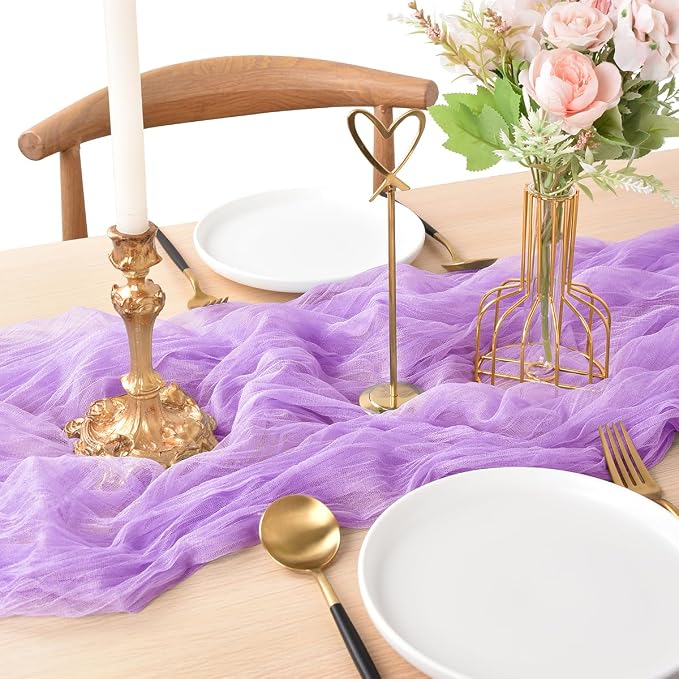 Lilac Cheesecloth Table Runner Cheese Cloth Wedding Birthday Party Decor | 10Ft - Image 4
