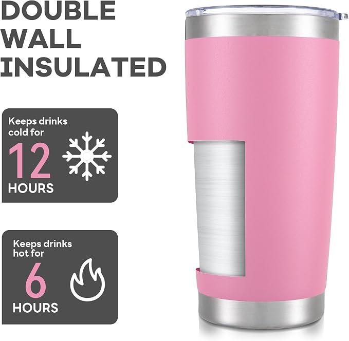 20 oz Tumbler with Lid Stainless Steel Insulated Tumblers Bulk Cups Mug | - Image 3