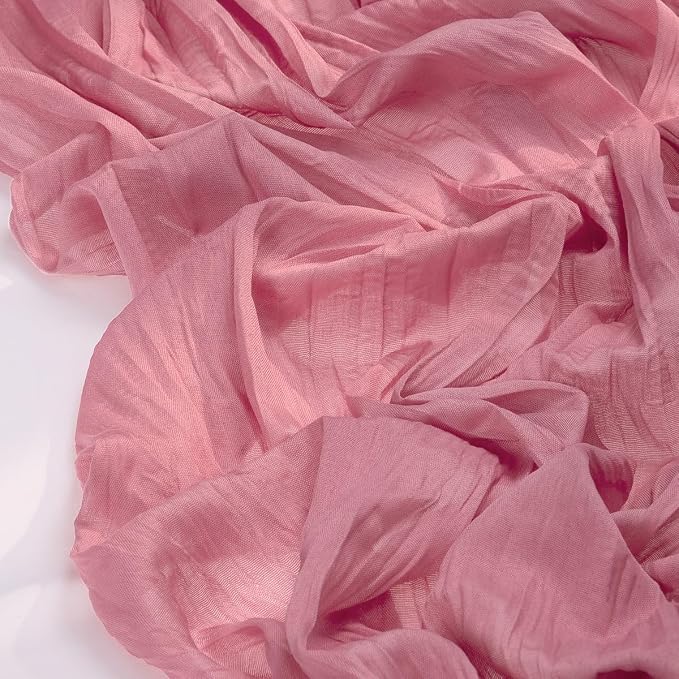 Cheesecloth Table Runner Summer Boho Wedding Birthday Party Home Decor | Mauve - Image 3