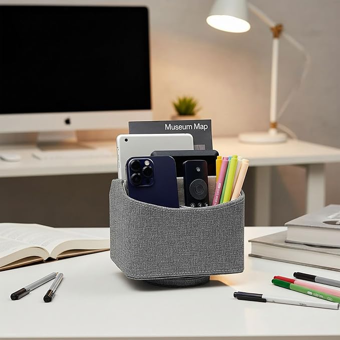 UnionBasic Rotating Desk Organizer, 360 Desk Spinning Caddy, Desktop TV - Image 4