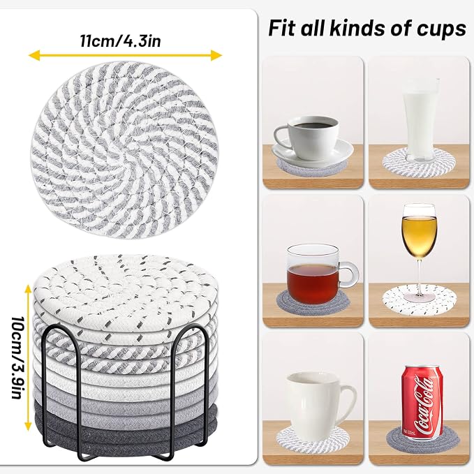 Billbotk 10 Pieces Coasters for Drink Absorbent, 5 Colors Drink Coasters - Image 2
