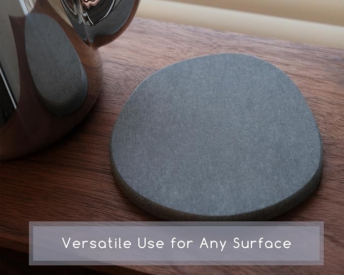 Diatomaceous Earth Coasters, Heat-Resistant, Modern Stone Design, Dark Gray - Image 6