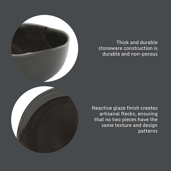 Gibson Elite Nardini 12 Piece Plates and Bowls Reactive Glaze Dishes Stoneware - Image 4