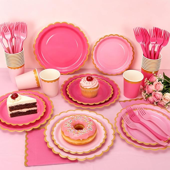 Pink Plates and Napkins Party Supplies - Image 3