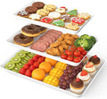 SpaceWhisper Serving Tray, 3 Pack, Rectangular Appetizer Platters | Stackable by Unknown