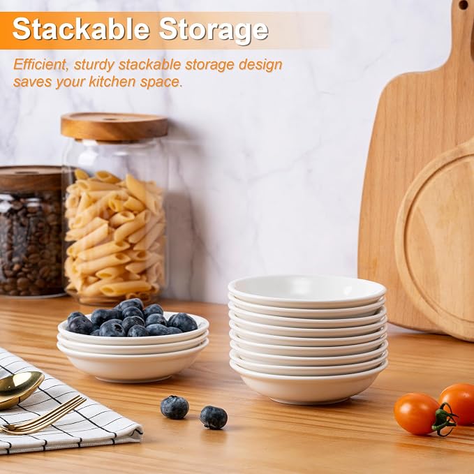 Eisinly 6 Pack Dip Bowls, 3 OZ Ceramic Soy Sauce Dish, BBQ Party Supplies - Image 4