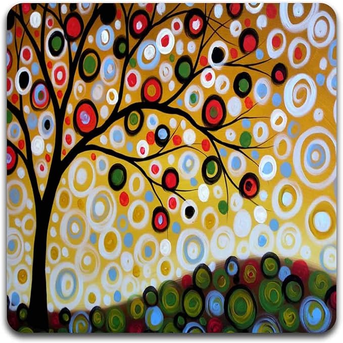 Color Tree of Life Square Coaster Set - Image 4