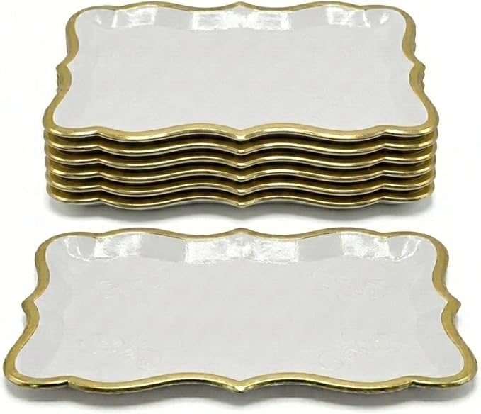 Decorative Gold Rim Display Trays 10 Pack 9 x 13 Inch Cardboard Platters | - Image 8