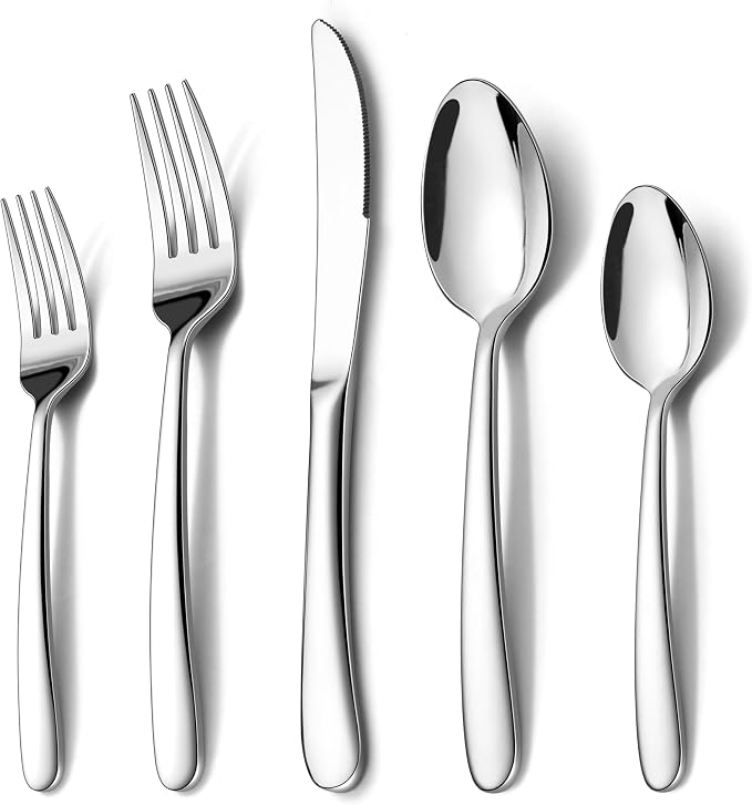 Onader 40 Piece Heavy Duty Silverware, Flatware Set by Onader