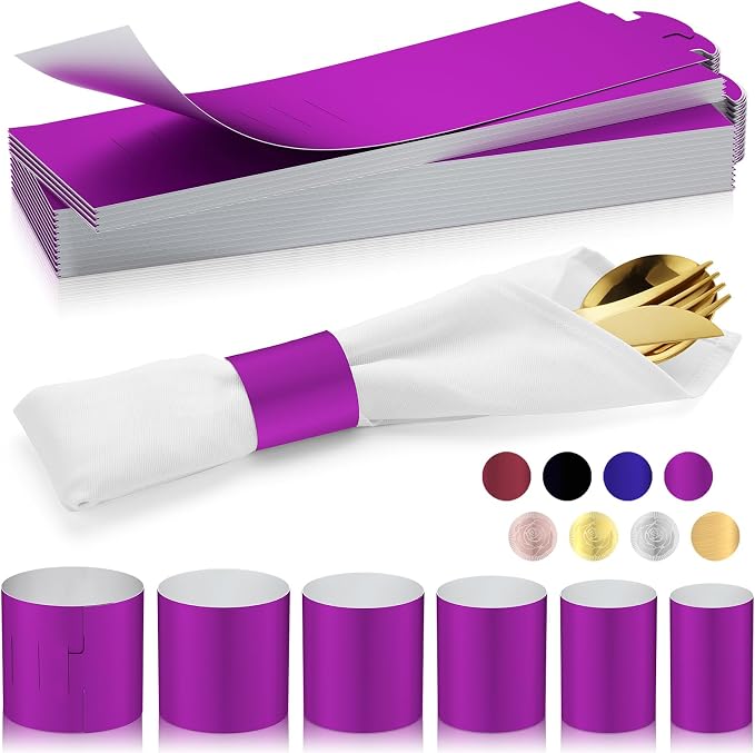 Holiday Parties Napkin Rings Set of 100, 2 Colors in 1, Reusable Adjustable by Unknown