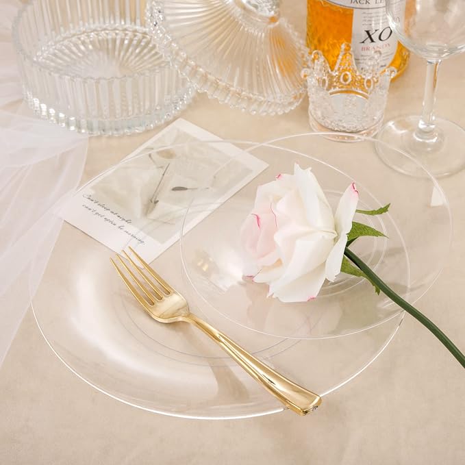 100 Pcs Clear 10.25" Dinner Plates - Image 3