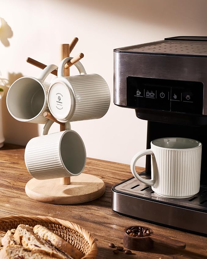 famiware Coffee Mug Set for 4, Star 12 oz Catering Mugs Cup Set - Image 4