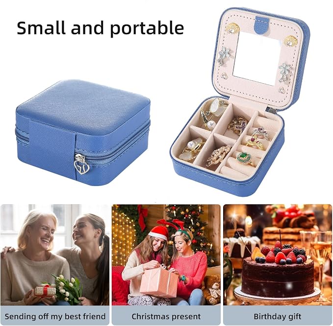 KElofoN Travel jewelry case Travel jewelry box Travel Jewelry Organizer Small - Image 5