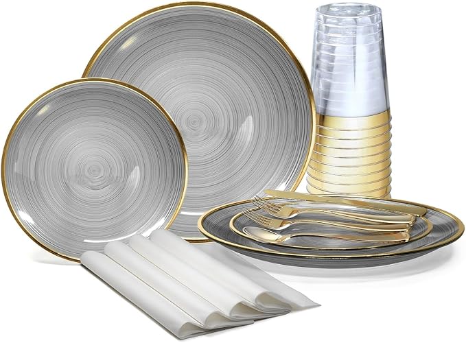 " OCCASIONS " 200pcs set-Wedding Party Disposable Plastic Plate Set -25 x 10'' by OCCASIONSFINESTPLASTICTABLEWARE