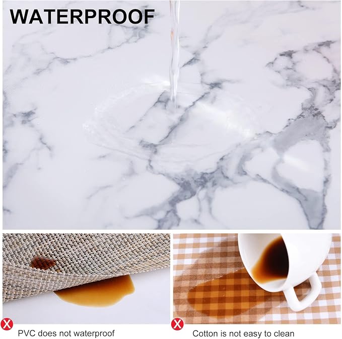 Faux Leather Heat Resistant Placemats 6 Packs, Waterproof Wipeable Dining PU - Image 4