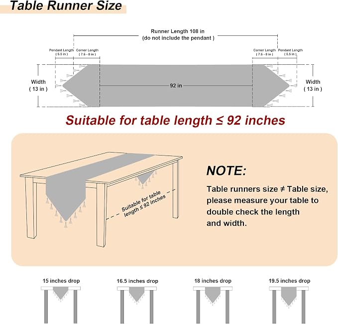 Loom and Mill Damask Floral Table Runner 108 Inches Long, Light Coffee | Luxury - Image 2