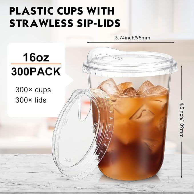 Baderke 300 Pcs Clear Plastic Cups - Image 3