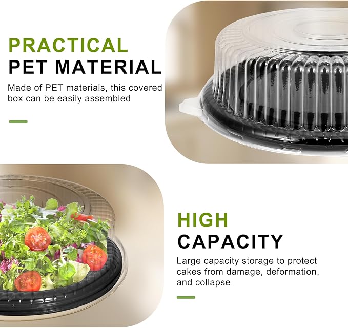 12 Pack Catering Trays with Lids, Round 12 Inch Veggie Tray with Lid, - Image 3