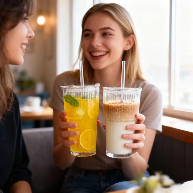 20 oz Glass Tumblers, Iced Coffee Cups - Image 6