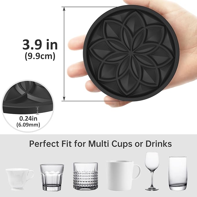 HFHOME Silicone Coasters Set - Image 3