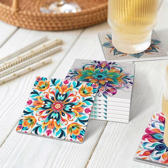 Boho Coasters Set of 6, Coasters - Image 8