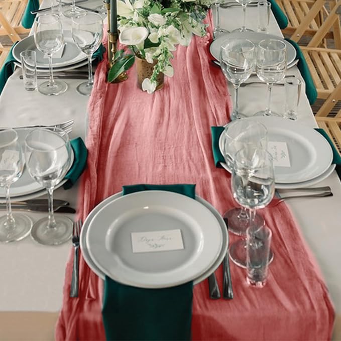 12 Pack Cheesecloth Table Runner, Runner Gauze Boho Wedding Decor Romantic - Image 4