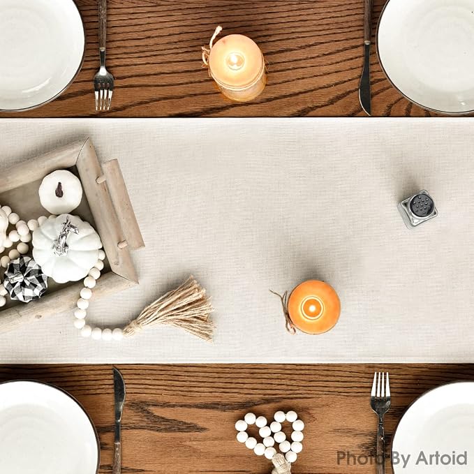 Artoid Mode 210 GSM Fall Table Runner 13x36 Inch Home Party Decor | Aqua Hello - Image 4