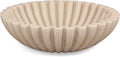 LIN CHUAN Ruffle Decorative Bowl, Large Fruit Bowl, Artificial Stone Beige | by LINCHUAN