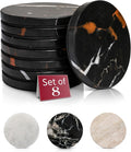 Gusto Nostro Premium Black Gold Marble Coasters Set of 8 by GustoNostro