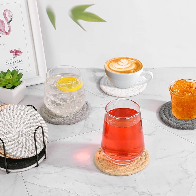Billbotk 10 Pieces Coasters for Drinks, 10 Colors Absorbent Drink Coasters - Image 6