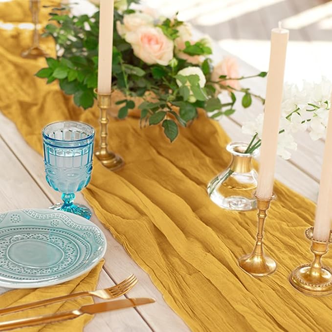 1 Pack Cheesecloth Table Runner 10Ft Christmas Gauze Boho Table Runners - Image 4