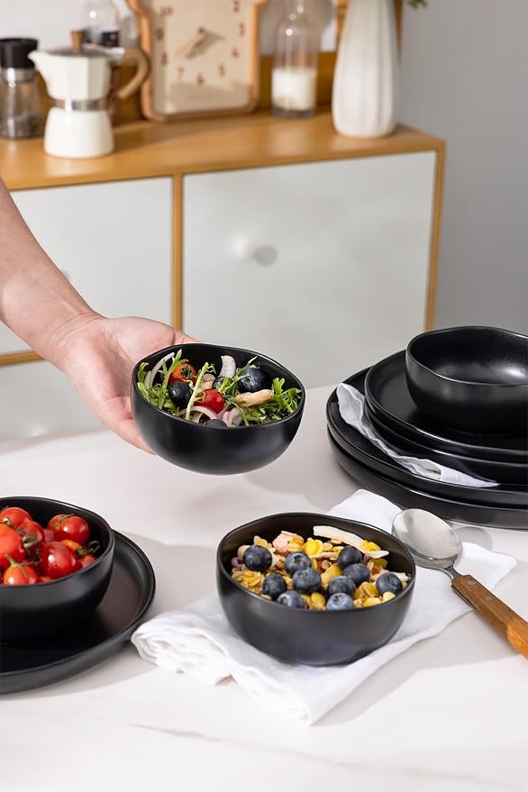 AmorArc Stoneware Cereal Bowls for Kitchen, 28oz Large Ceramic Soup Bowls Set - Image 3