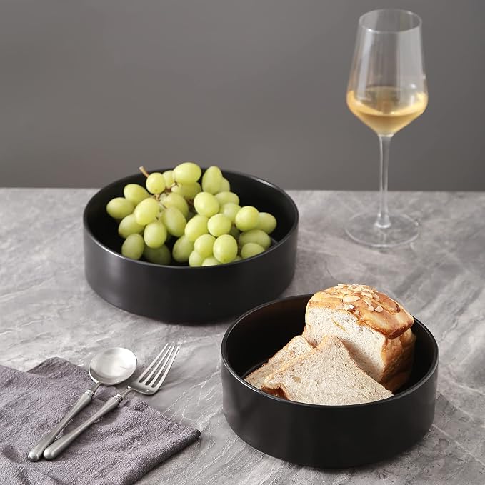Stone Lain Celina Stoneware 2-Piece Serving Bowl Set, Minimalist Dinnerware - Image 2