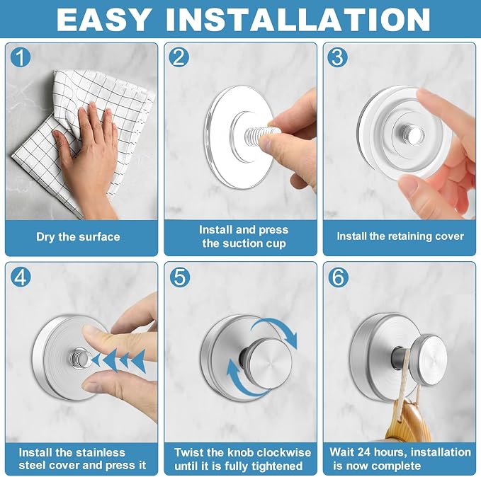 Vacuum Suction Cup Hooks for Shower, Shower Hooks for Inside Shower Glass Window - Image 4
